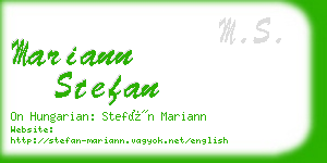 mariann stefan business card